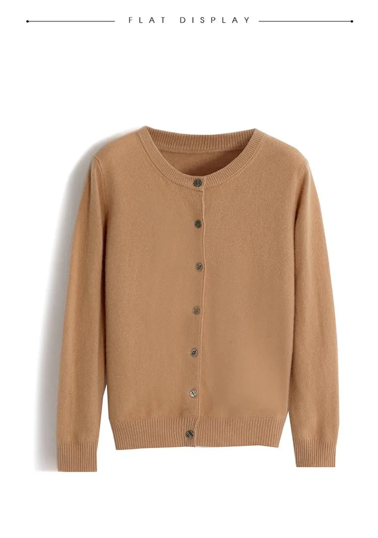 Women Autumn Winter Single-Breasted O-Collar Cardigan Vintage Long Sleeve Knitting Sweaters Casual Loose Versatile Streetwear