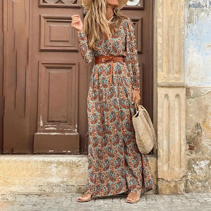 Long Dress for Women 2025 Summer Beach Bohemian Dresses Vestido Casual Robe Female Clothing Y2K Floral Skirt Elegant Maxi Dress