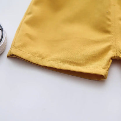 Summer Toddler Baby Boys Girls Short Sleeve Solid Jacket Clothes Set Solid Boys Girl Casual Shorts 2pcs Suit Cute Kids Outfits