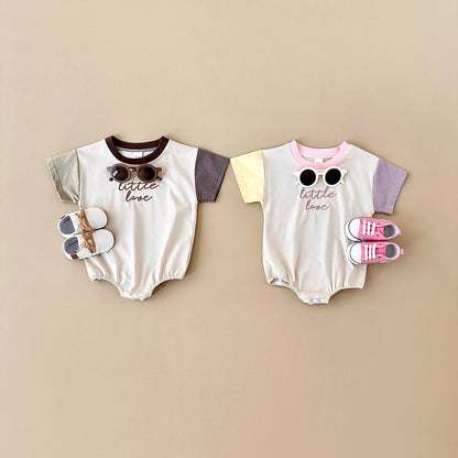 Summer Baby Boys Clothes Bodysuit Newborn Girl Romper Casual Letter Embroidery Button Jumpsuit Short Sleeve Infant Clothes