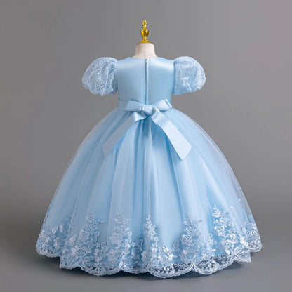 Party Dresses For Girls Flower Dress White Bridesmaid Wedding Pageant First Communion Clothes Birthday Party Piano Perform Gown