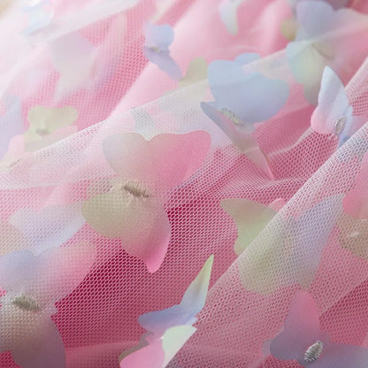 Baby Girl Party Princess Dress Summer Toddler 3d Fairy Butterfly Wings Sleeveless Tulle Sling Dress Children Birthday Party Gown