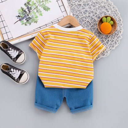 Summer Children Boys Clothing Kids Cartoon T-Shirt Shorts 2Pcs/Set Toddler Leisure Sport Suits Baby Cotton Tracksuits 0-5 Years