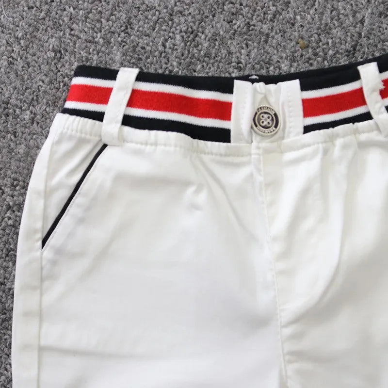 Summer Boys Clothing Sets Cotton Striped Short Sleeve Shirt Pants 2Pcs Suit For 2-6 Years Kids Casual Outfits Gentlemen Suit