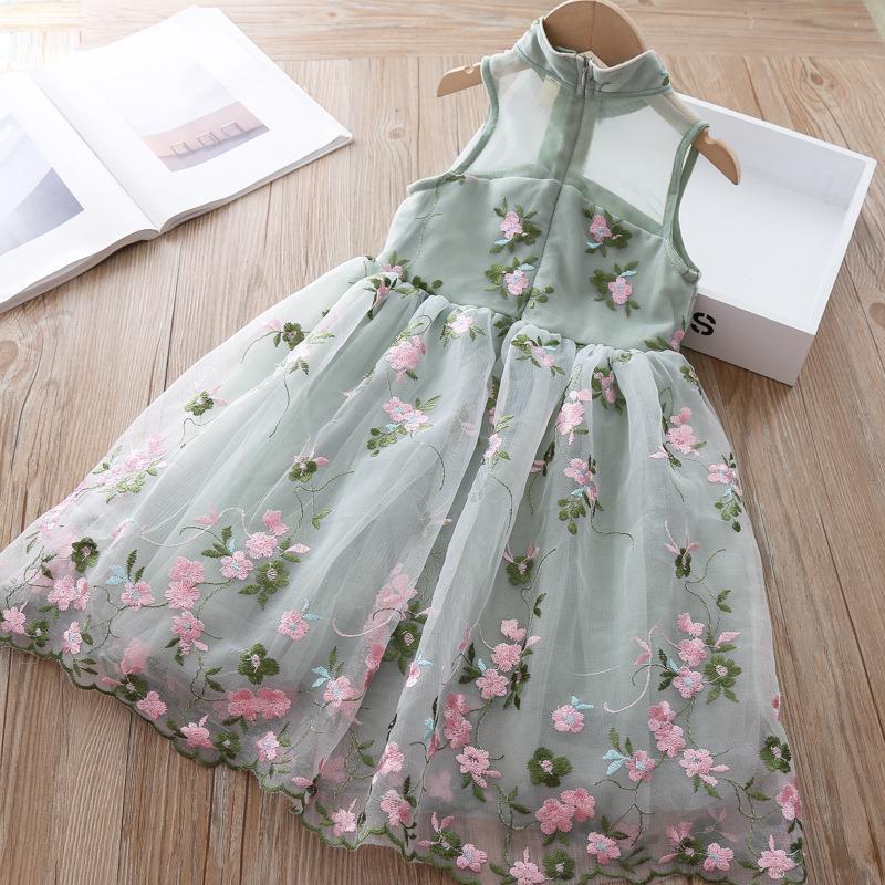 Girls Dress Summer Clothes Hanfu Fashion Children's Vintage Net Yarn Dress Kids Girls Dresses for School Wedding of 12 Years Old