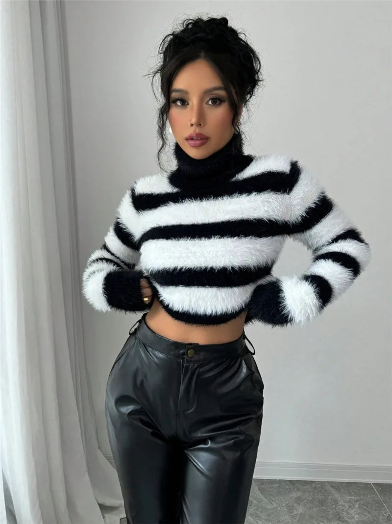 Women Keep Warm In Winter Sweater,Pullovers,Wweater Women,Womens Sweaters,Womens Clothing,Striped Sweater,Tops Women 2024