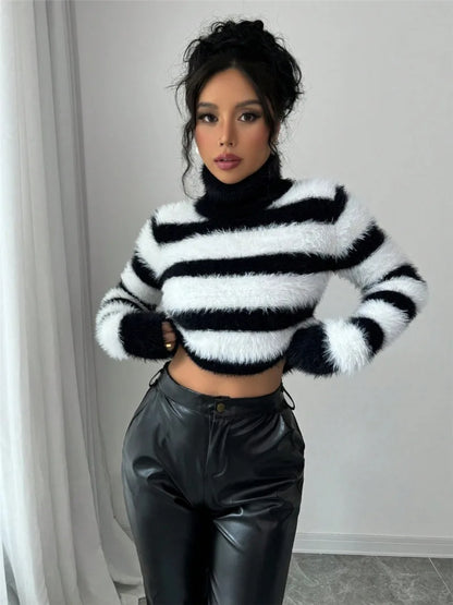 Women Keep Warm In Winter Sweater,Pullovers,Wweater Women,Womens Sweaters,Womens Clothing,Striped Sweater,Tops Women 2024