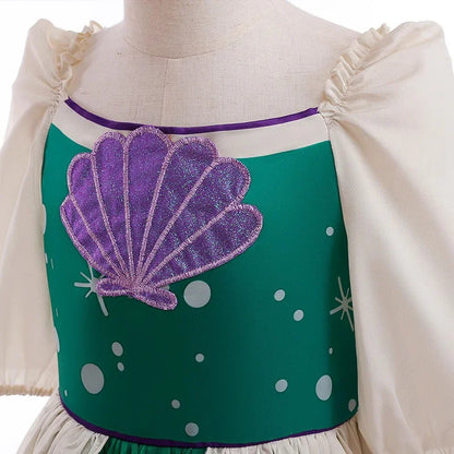 Children's Party Dresses For Girls Elegant Dresses Fashion Mermaid Princess Dress And Wig Kids Girl Clothes Summer Prom Dress