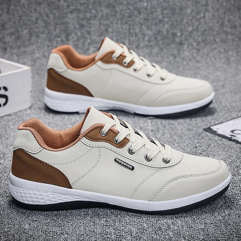 2025 Men Shoes Spring Autumn Waterproof Walking Sneakers Leisure Male Leather Sports Shoes Non-Slip Footwear Tennis for Men