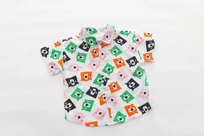 Boys' summer clothing 2025 new style summer new style baby shirt short sleeved two-piece set children's summer clothes