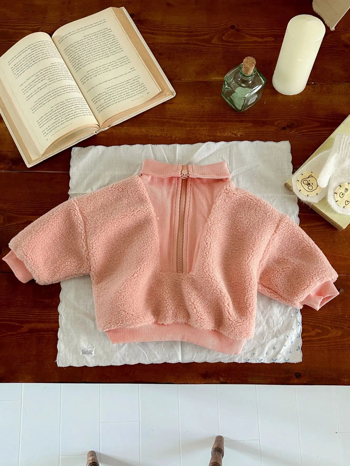 2024 Winter New Toddler Suit Fleece Boys Girls Baby Clothes Tops Long Sleeves Zip Up Sports Top 1-3Y Baby Coat Solid Colour
