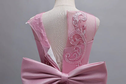 2025 New Hot Selling Girl Party Dress Gorgeous Big Bow Graduation Ball Dress 4 6.8 10 12 Elegant Birthday Dress Girl dresses