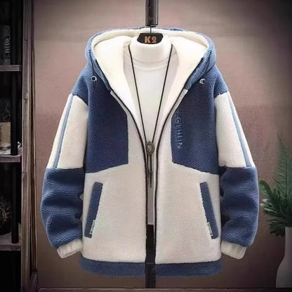 2025 Men's Lamb Wool Jacket Autumn Winter Loose Padded Thickened Jacket Plus Size 6XL 110kg Also Wearable Clothes Cardigan