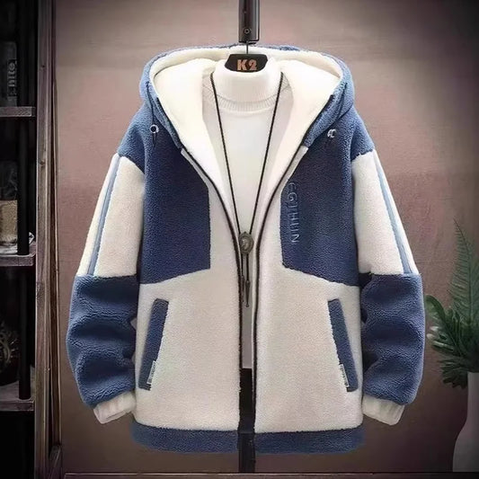 2025 Men's Lamb Wool Jacket Autumn Winter Loose Padded Thickened Jacket Plus Size 6XL 110kg Also Wearable Clothes Cardigan