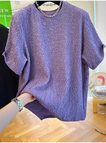 Summer Men Loose T-Shirts Casual Lazy Breathable Quick Drying Short Sleeves Cool Fashion Korean Outdoor High Street Top