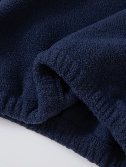 Girls Winter Casual Outfit Solid Color Fleece Thickened Hoodie Pants Clothes Set Half-Zip Children Sweater Sets