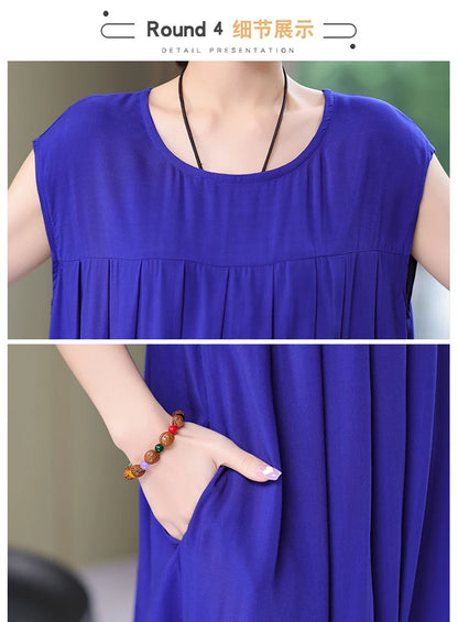 New Fashion Summer Dress For Women Sundress 2025 Casual short sleeve dress Print Female O-Neck Robe Oversize Bohemian dresses