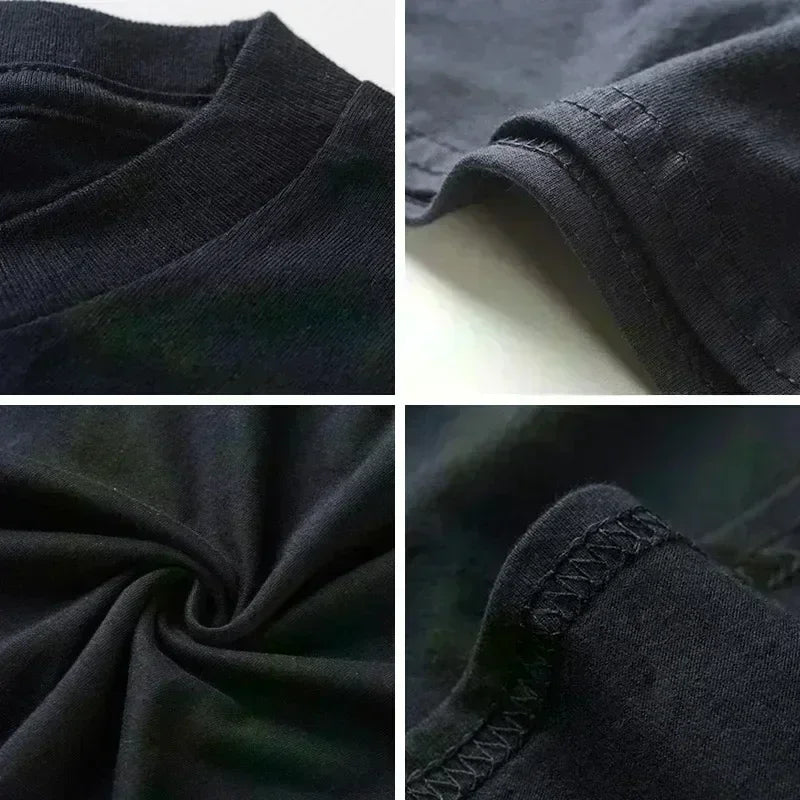 Summer men's T-shirt  American fashion print Daily casual shorts long-sleeved T-shirt Men's clothing streetwear Tops Harajuku