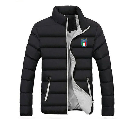 Winter coat men's fashion stand collar men's coat outdoor camping men's solid thickened jacket coat men's Parka