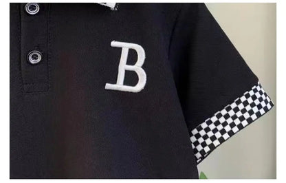 Boys Summer Polo Shirt Set New Children's Fashionable Short sleeved Boys and Babies Summer Clothing Two Piece Set Kids Outfits