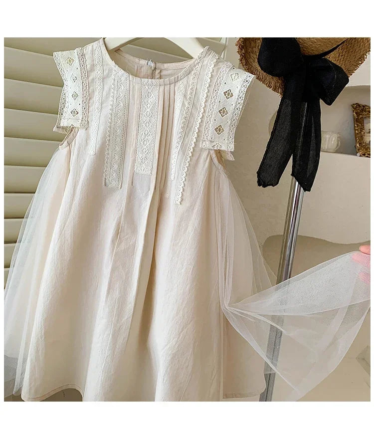 Girls Summer Dress 2025 Korean Toddler Princess Gown Fashionable Kids Dress for Big Girl Trendy Summer Clothes Cute Party Outfit