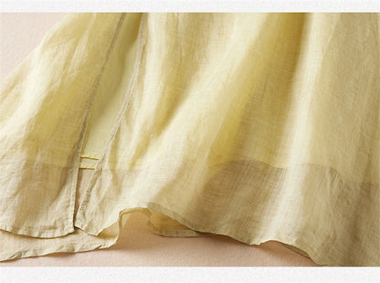 Summer Print Vintage Dresses For Women 2025 New Casual Long Thin Breathable Dress Femme Robe Office Lady Work Elegant Clothing