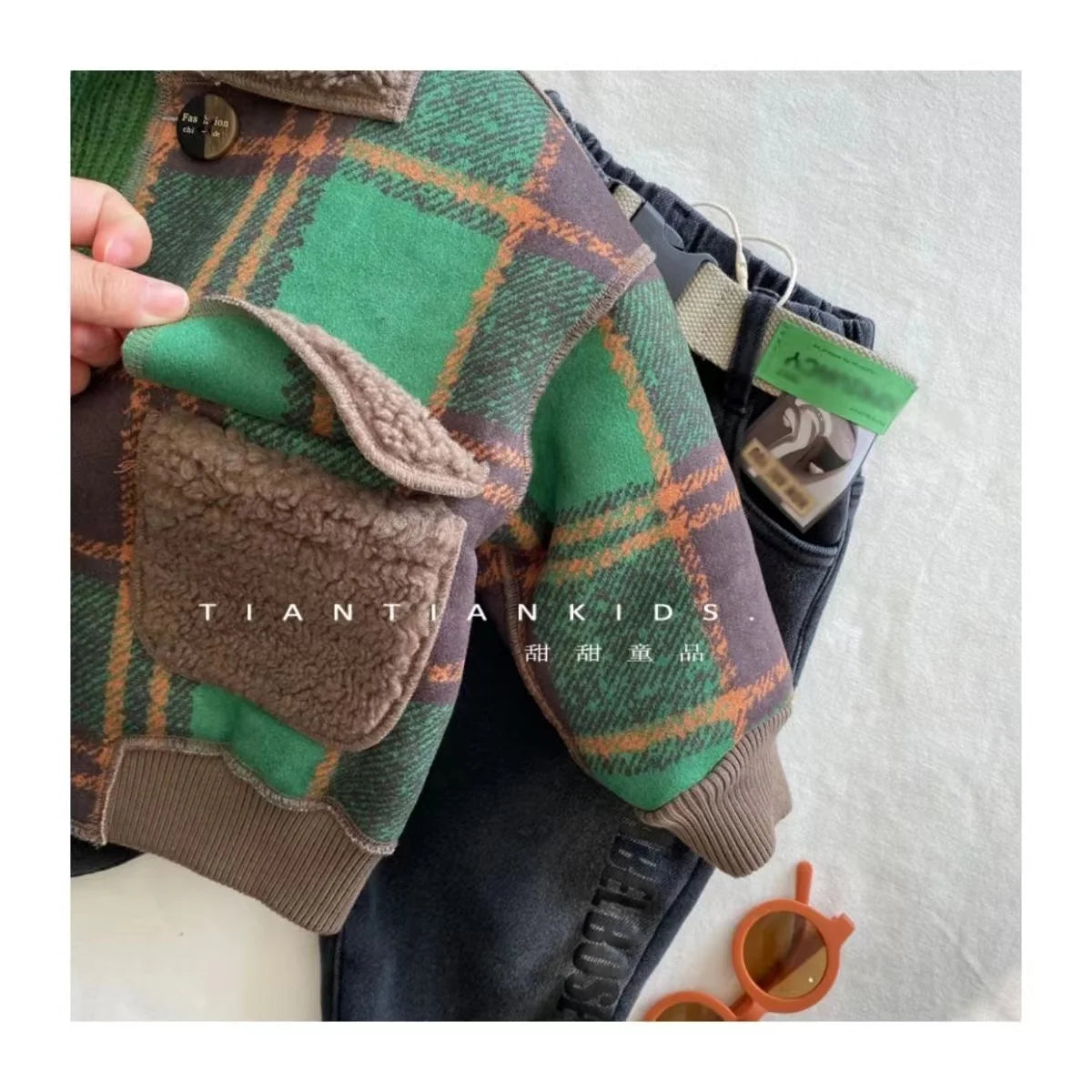 Autumn Winter Kids Boy's Clothes Baby Outfits Lamb Wool Cardigan Jacket Outerwear For Boys Baby Clothing Jackets Coats