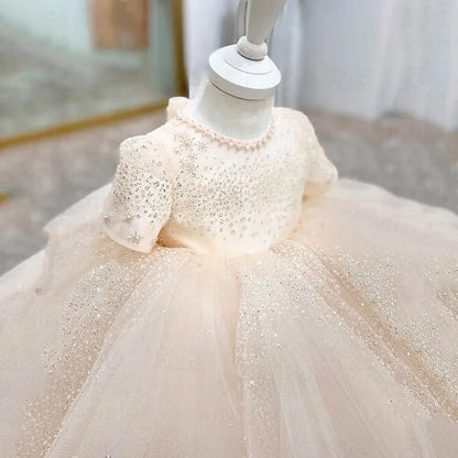 Party Dresses For Girl Flower Princess First Birthday Baby Girls Dress Baptism White Wedding Kids Dresses For Girl Toddler Gowns