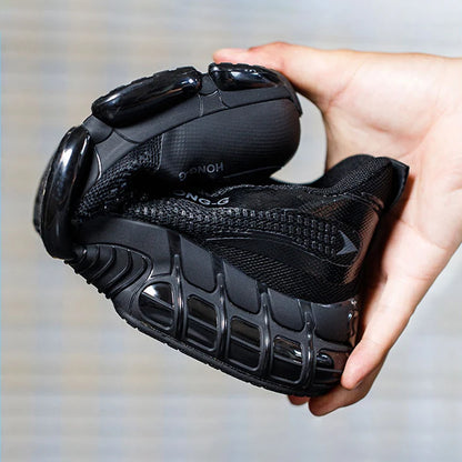 Men's Work Shoes  Rotary Buckle Work Sneakers Protective Shoes Safety Industrial Puncture-Proof Anti-Smash Steel Toe Shoes