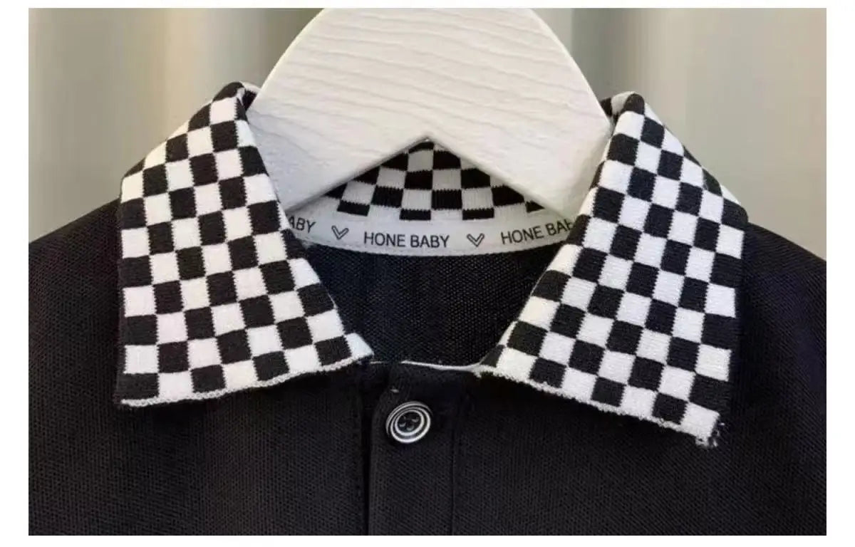 Boys Summer Polo Shirt Set New Children's Fashionable Short sleeved Boys and Babies Summer Clothing Two Piece Set Kids Outfits