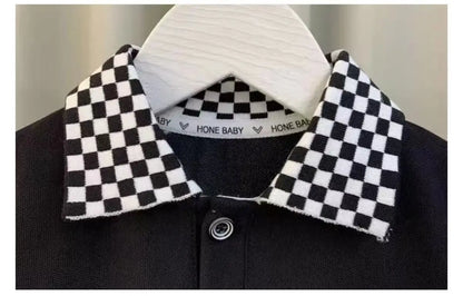 Boys Summer Polo Shirt Set New Children's Fashionable Short sleeved Boys and Babies Summer Clothing Two Piece Set Kids Outfits