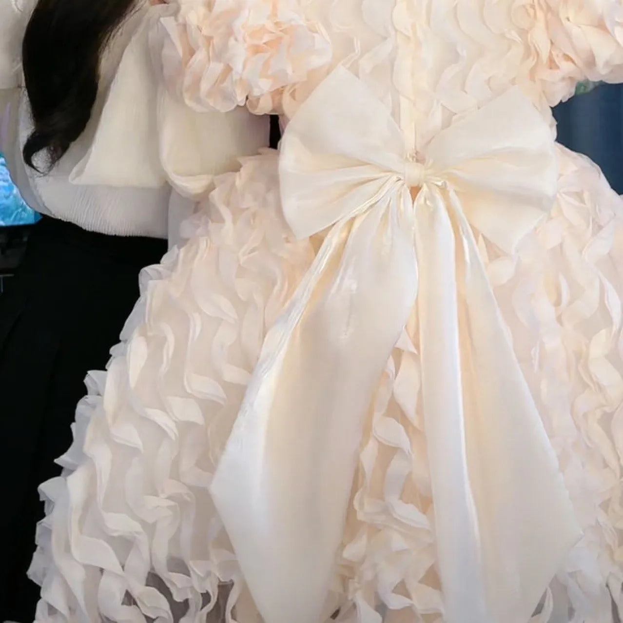 Girls Summer 2025 New Princess Dress Tulle Puff Sleeves Fashion Kids Formal Evening Party Gown