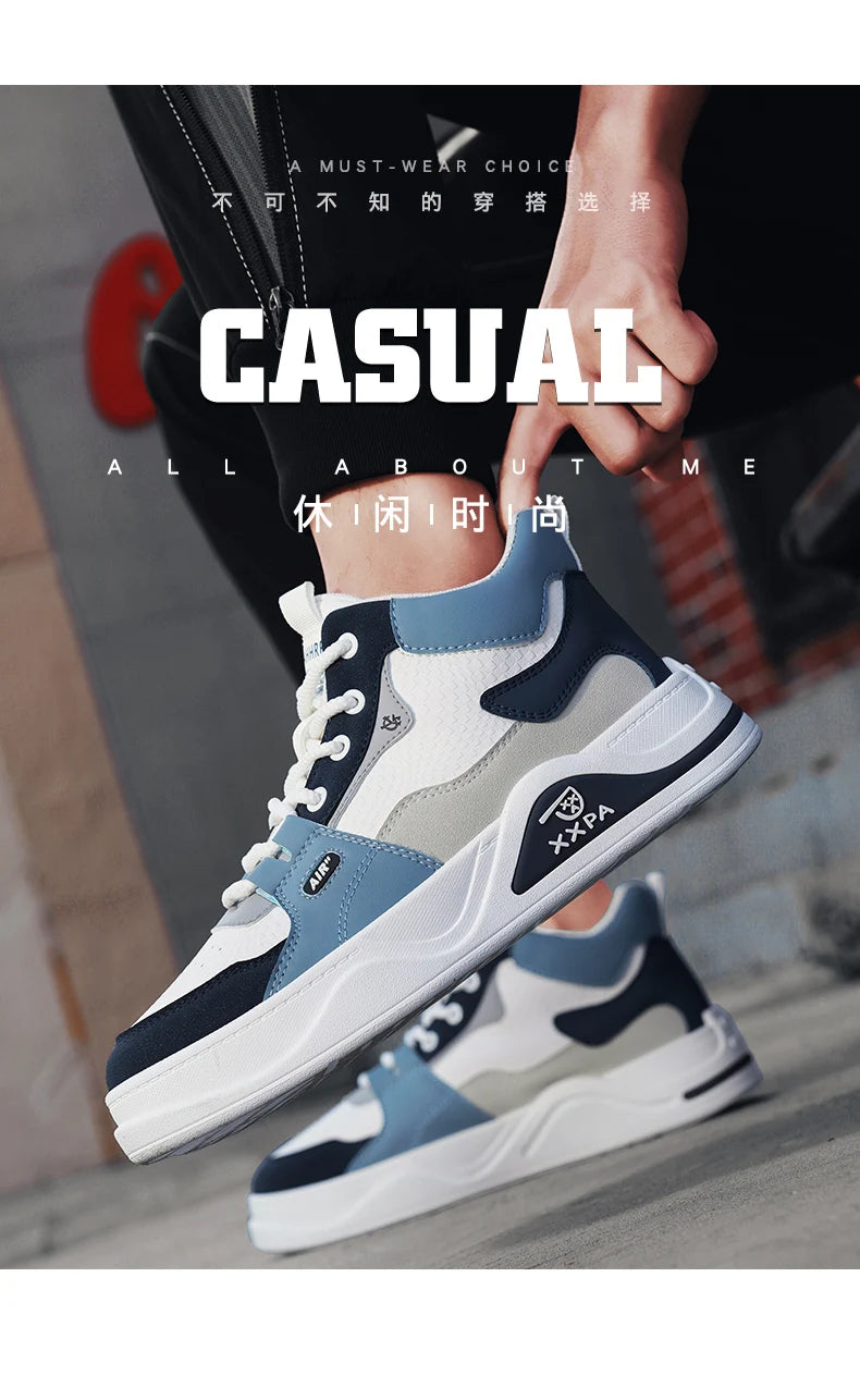 Men's Shoes - New 2025 Autumn/winter Style, Fashionable, Versatile, Casual, Trendy, Simple, Anti-slip, High-top Canvas Shoes