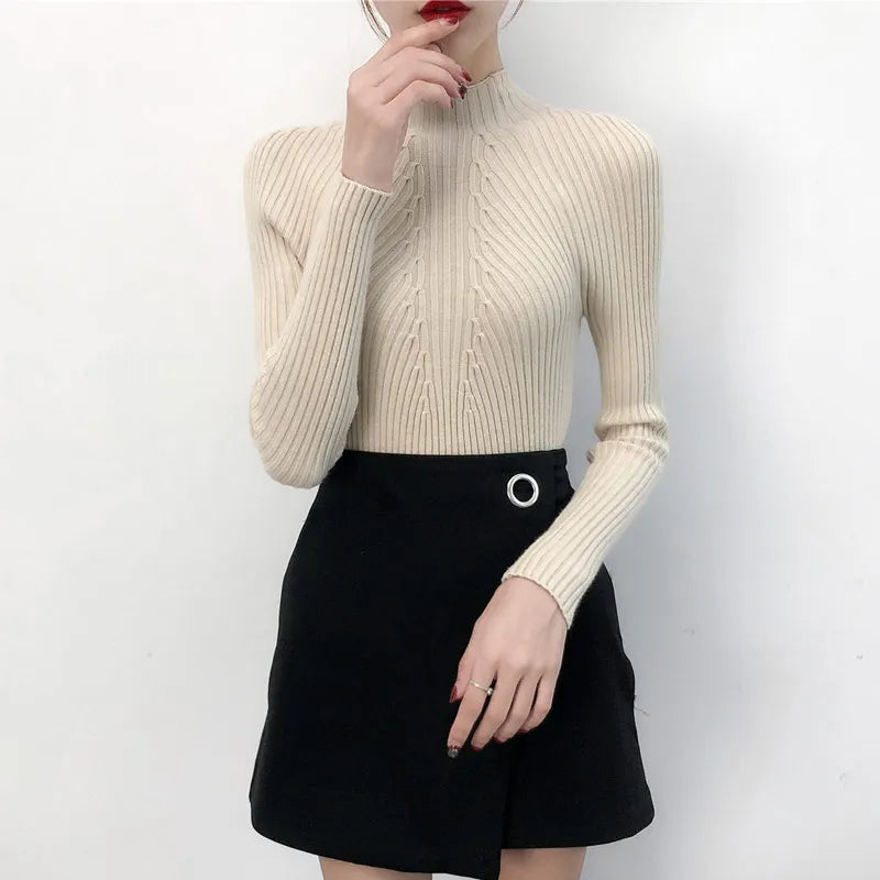 Autumn Winter Turtleneck Sweater Women Basic Slim Pullover Women Sweaters And Pullovers Knit Jumper Ladies Tops 2025
