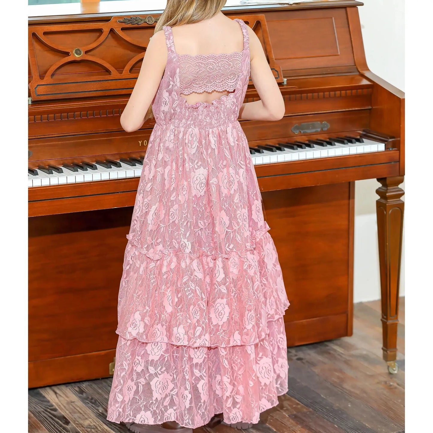 Summer Dress Girls Lace Flower Embroidery Dress Backless Toddler Bohemian Long Dress For Kids Birthday Wedding Party Beach Wear