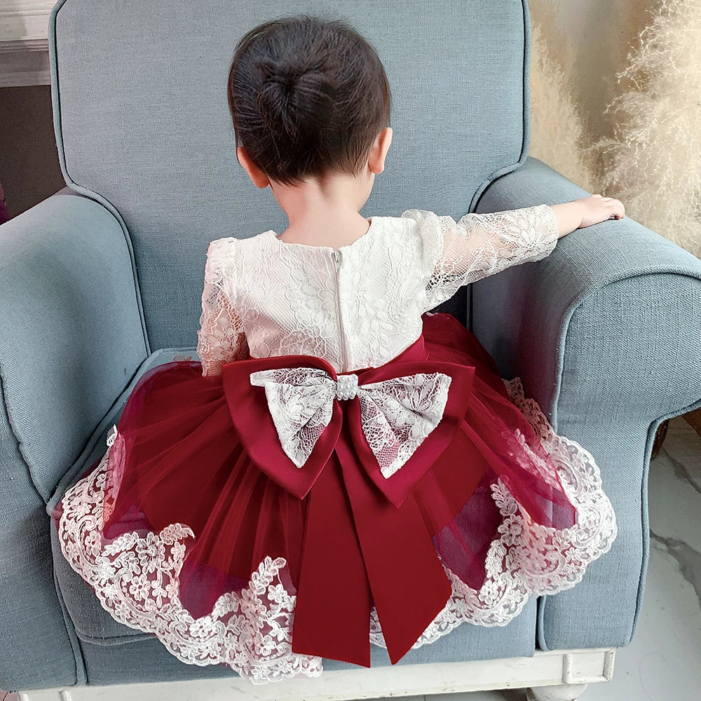 Christening Gown Dress for Girl Baby First 1st Birthday Dress Party Girl Baby In Stock