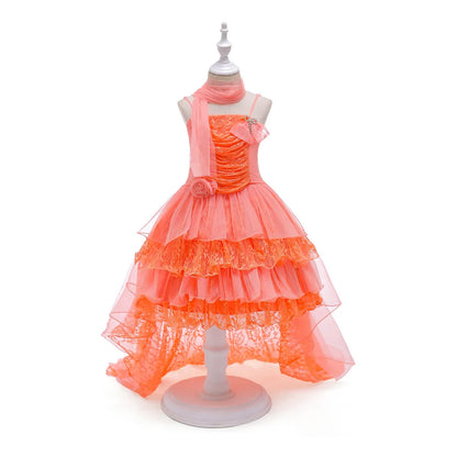 Summer 2025 Girls Dresses Kids Trailing Dresses Girls Kids Long Princess Dress Party Wedding Dresses 5 to 12 Years Old