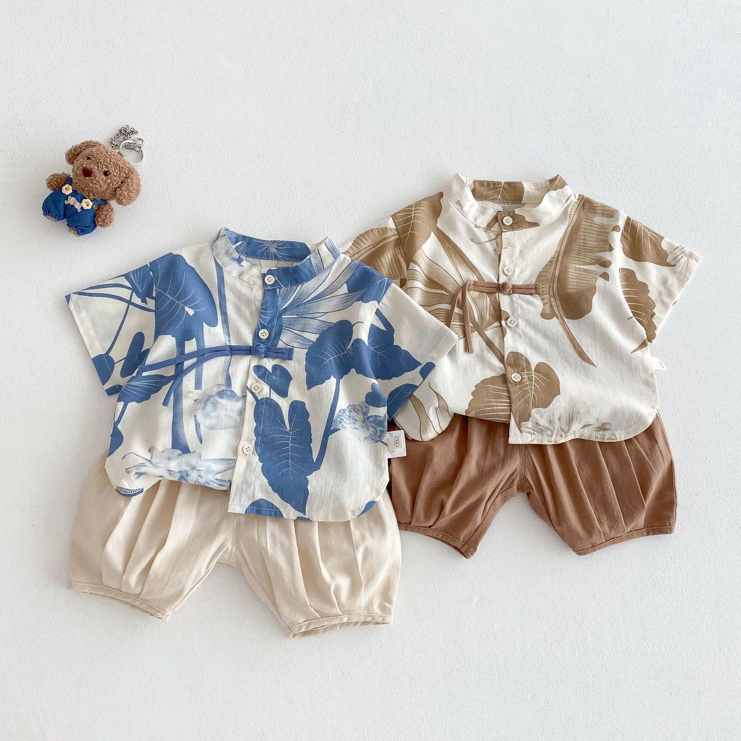 Boys' Fashion Summer Dress 2025 New Summer Children's Western Style Korean Edition Painting Shirt Baby Solid Color Casual Pants