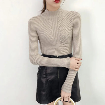 Autumn Winter Turtleneck Sweater Women Basic Slim Pullover Women Sweaters And Pullovers Knit Jumper Ladies Tops 2025