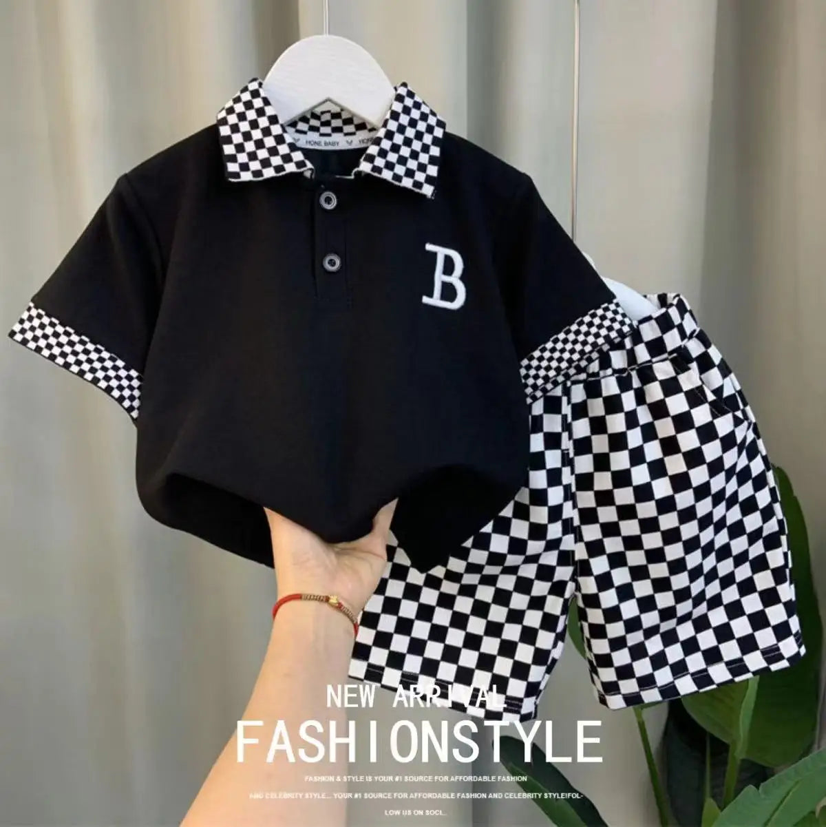Boys Summer Polo Shirt Set New Children's Fashionable Short sleeved Boys and Babies Summer Clothing Two Piece Set Kids Outfits