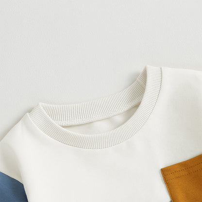 Baby Boys Fall Winter Clothes Long Sleeve Crewneck Sweatshirt and Pants 2PC Sweatsuit Casual Outfits for Toddlers