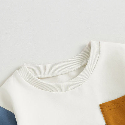 Baby Boys Fall Winter Clothes Long Sleeve Crewneck Sweatshirt and Pants 2PC Sweatsuit Casual Outfits for Toddlers