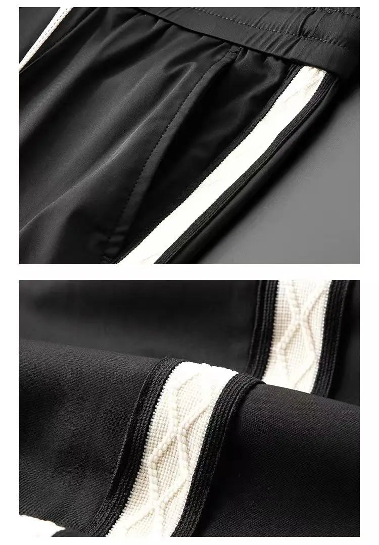 Summer Men's Casual Sportswear Set, Summer Fashion 2-Piece co ord set With Short Sleeve T-Shirt & Side Stripe Pants