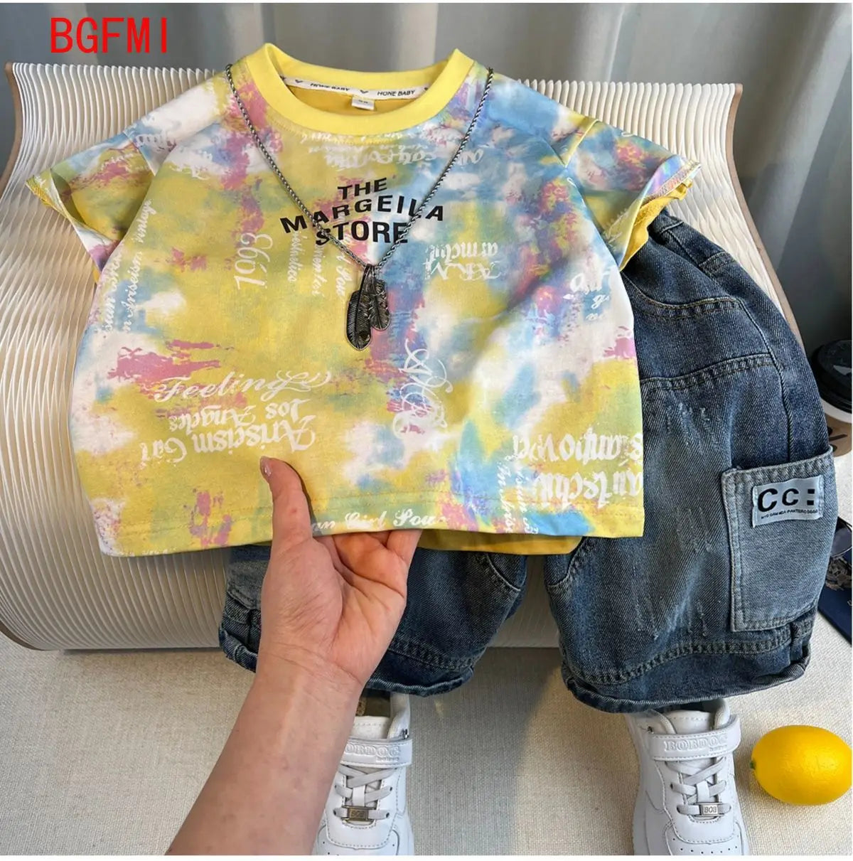 Boys Summer 2025 Boutique Design Outfits Baby Boys Short Sleeve Striped T-Shirt Jeans Shorts 2pcs Korean Clothes for Children
