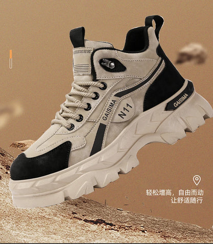 Men's Work Shoes 2025 New Breathable Slip-On Anti-Slip Wear-Resistant Casual Sports Shoes Thick Bottom Labor Protection