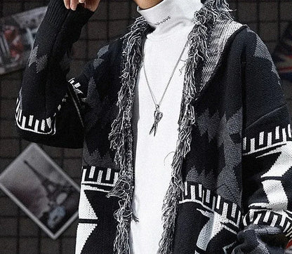 Knit Sweater Male Black Graphic Jacket Men's Clothing Coat No Hoodie Cardigan Tassel Sale V Order Designer Luxury Jumpers Casual