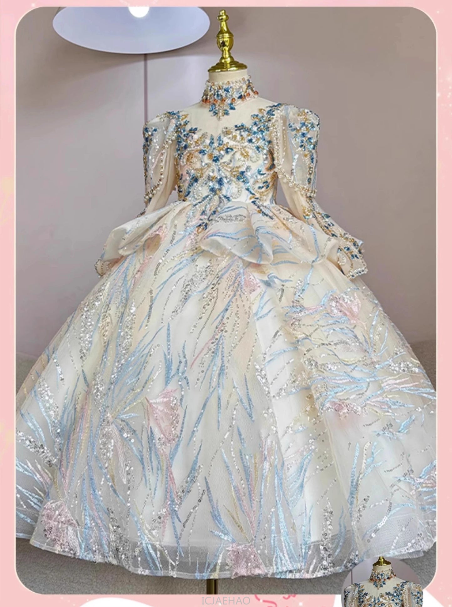 Girls Summer Party Dress Puffy PrincessFlower Pageant Host Formal Gown Girl Outfit Piano Recital Performance Birthday Wedding