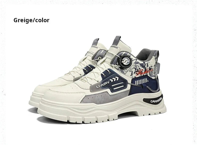 Men's Casual Outdoor Boots Fall Breathable Trendy Versatile Leisure Knob Board Shoes Anti-slip Riding Fashion Sneakers