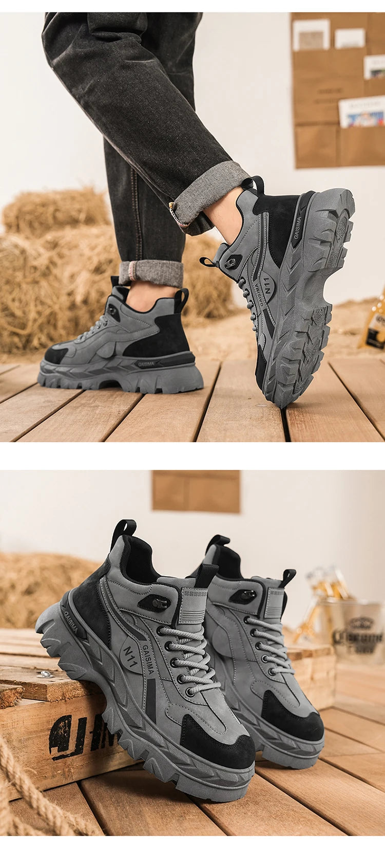 Men's Work Shoes 2025 New Breathable Slip-On Anti-Slip Wear-Resistant Casual Sports Shoes Thick Bottom Labor Protection