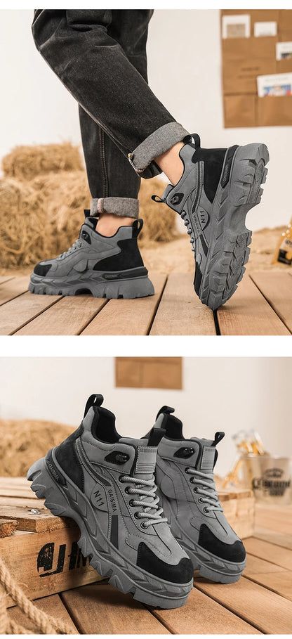 Men's Work Shoes 2025 New Breathable Slip-On Anti-Slip Wear-Resistant Casual Sports Shoes Thick Bottom Labor Protection